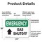 Signmission Gas Shutoff (Up Arrow) With Symbol, 24 in W x Rectangle, Plastic OS-2PACK-EM-P-1824-L-10390 - alternate 3